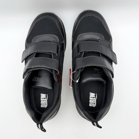 Drew Mens Contest Sneakers US 9.5 W EU 43 Black Fabric Hook and Loop SR NWOB - Picture 10 of 13
